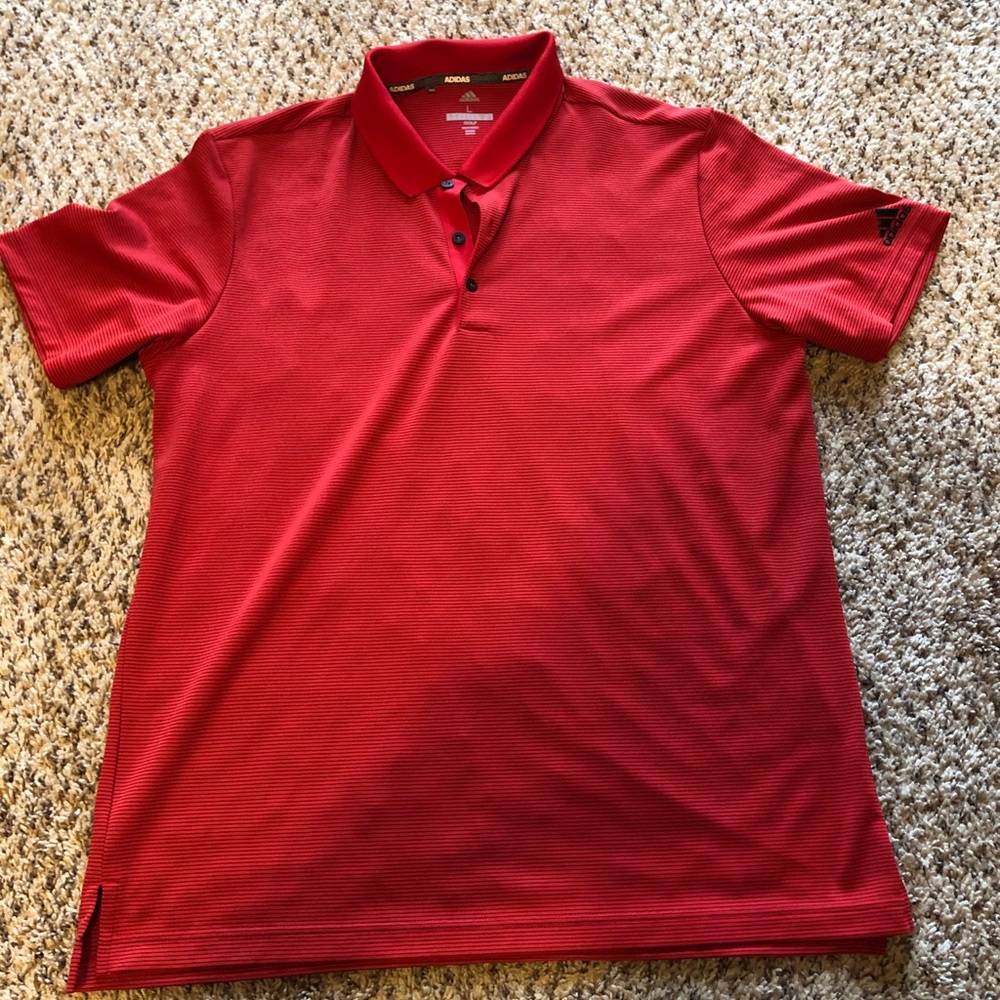 Adidas Striped Golf Polo